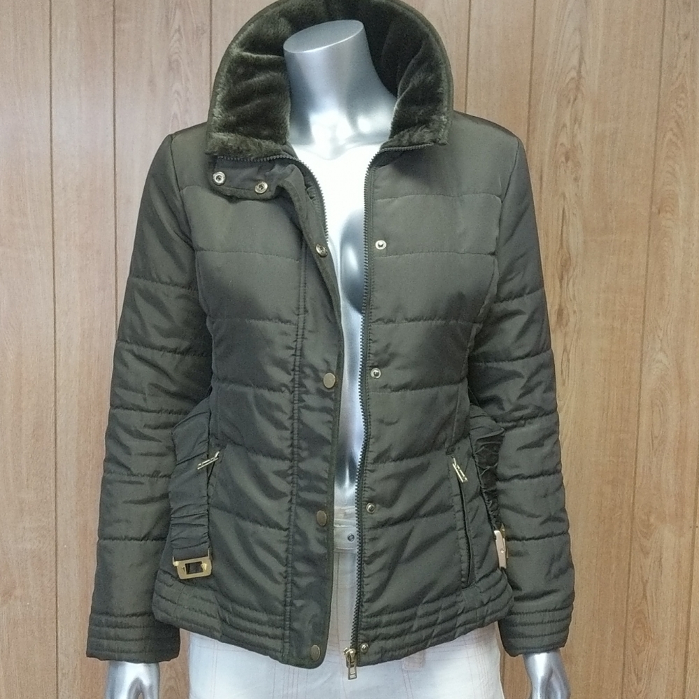 NY&CO Olive Green Puffer Jacket Size XS - Picture 4 of 12